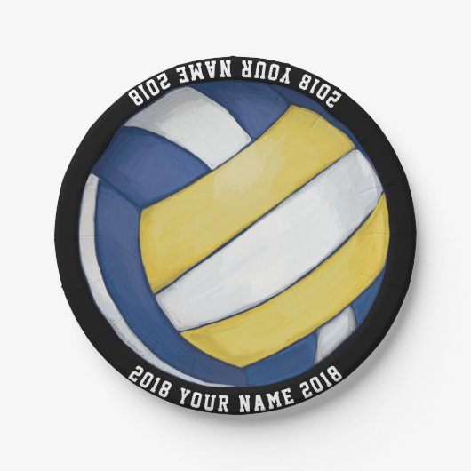 08of12 Volleyballl Custom Party Plate Pappteller (Vorderseite)