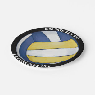 08of12 Volleyballl Custom Party Plate Pappteller