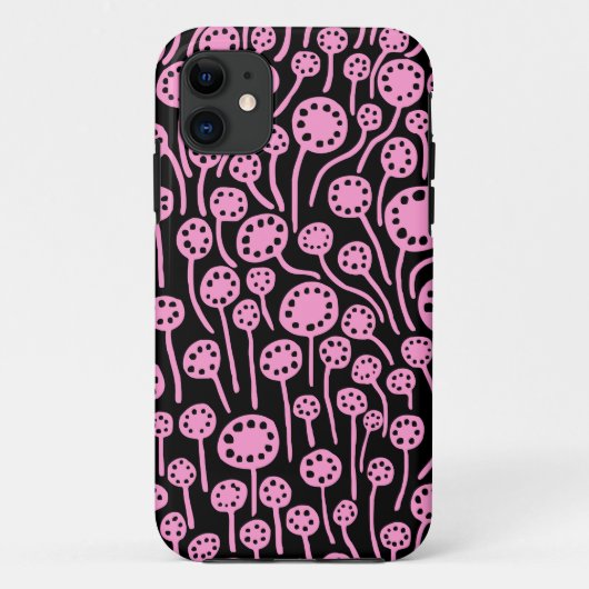090512 Rosa auf Schwarz Case-Mate iPhone Hülle (Rückseite)