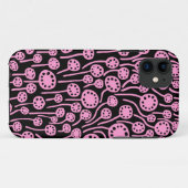 090512 Rosa auf Schwarz Case-Mate iPhone Hülle (Rückseite (Horizontal))