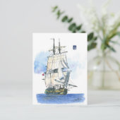 (094) L'Hermione Französisches Großraumschiff Postkarte (Stehend Vorderseite)