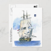 (094) L'Hermione Französisches Großraumschiff Postkarte (Vorne/Hinten)