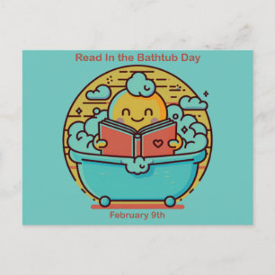 09.02. - Lesen Sie in der Badewanne Postkarte