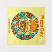 09.02. Pizza Day Wandteppich (Vorderseite (Horizontal))
