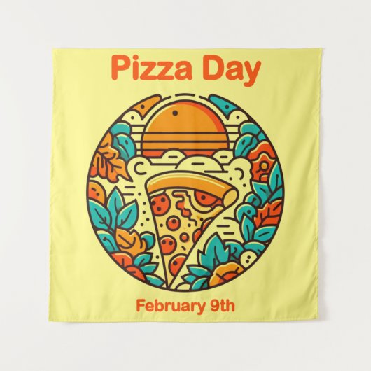 09.02. Pizza Day Wandteppich (Vorderseite)