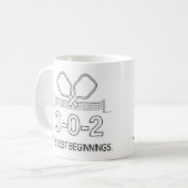 0-0-2 Der beste Start Indoor-Pickleball-Becher Kaffeetasse (Vorderseite Links)