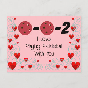 0-0-2 I Liebe Pickleball mit Valentine Postkarte