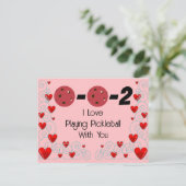 0-0-2 I Liebe Pickleball mit Valentine Postkarte (Stehend Vorderseite)