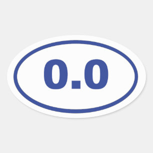 0,0 blaues Oval Ovaler Aufkleber