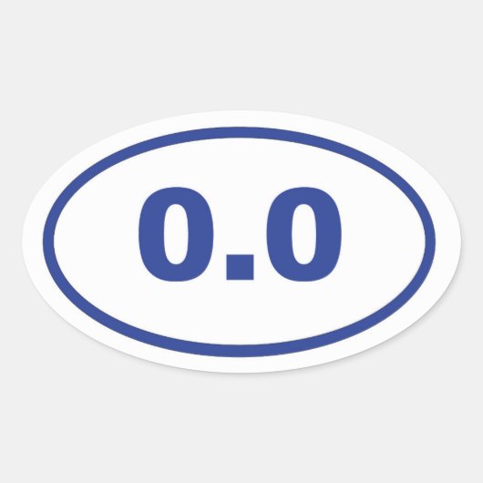 0,0 blaues Oval Ovaler Aufkleber (Vorderseite)