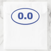 0,0 blaues Oval Ovaler Aufkleber (Tasche)
