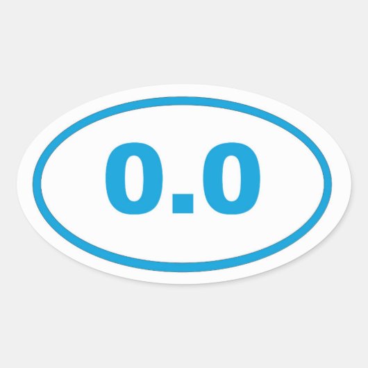 0,0 blaues Zyan Ovaler Aufkleber (Vorderseite)