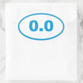 0,0 blaues Zyan Ovaler Aufkleber (Tasche)