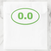 0,0 hellgrün ovaler aufkleber (Tasche)