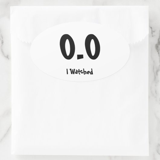 0,0 I beobachtet Ovaler Aufkleber (Tasche)