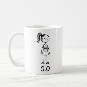  0,0 Lustige Stabfigur Mädchen Läuferin Marathon-W Kaffeetasse