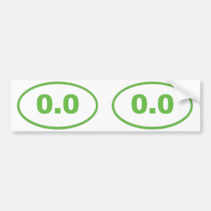 0,0 oval autoaufkleber