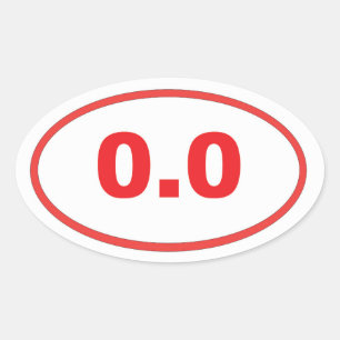 0,0 Rot Ovaler Aufkleber