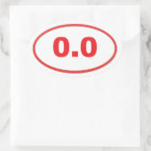 0,0 Rot Ovaler Aufkleber (Tasche)