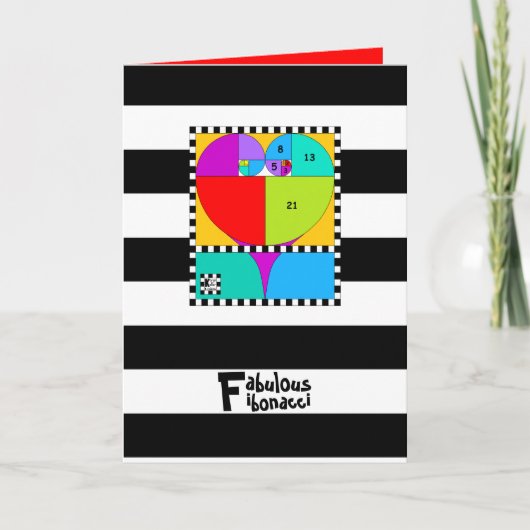 0-1-1-2-3-5-8 Fibonacci Karte (Vorderseite)