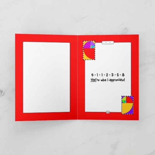 0-1-1-2-3-5-8 Fibonacci Karte (Innenseite)