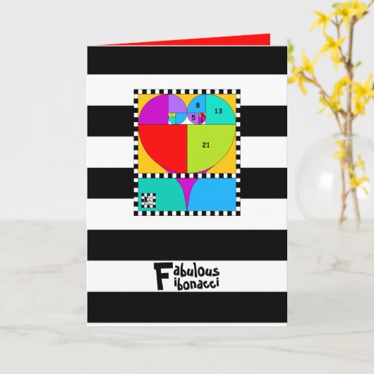 0-1-1-2-3-5-8 Fibonacci Karte (Gelbe Blume)
