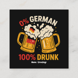 0% Deutscher 100% Betrunkener Funny Oktoberfest Be Quadratische Visitenkarte