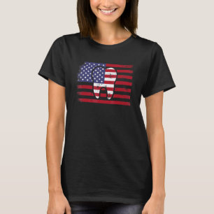 0 Distressed Zahnarzt Amerikanische Flagge 4. Juli T-Shirt