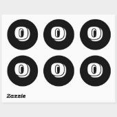 0 Große runde schwarze Zahlenklammern von Janz Runder Aufkleber (Blatt)