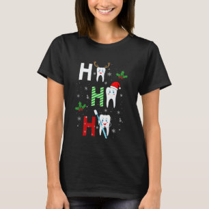 0 Ho Ho Ho Santa Weihnachten Lustige Zähne Zahnarz T-Shirt