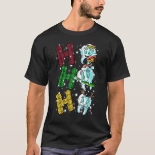 0 Ho Ho Ho Zähne Santa Zahnarzt Dental Hässliches T-Shirt