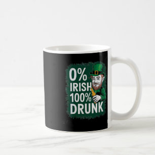 0 % Irisch 100 % Betrunken nicht irisch St. Pa Kaffeetasse