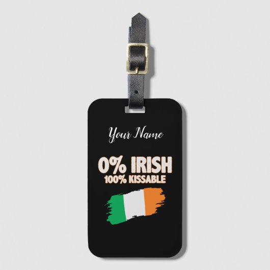 0 % Irisch 100 % Kissable Gepäckanhänger (Vorderseite Vertikal)