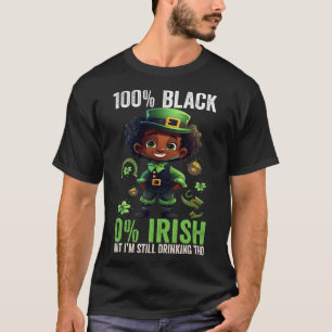 0% irisch 100% schwarz -lustiger St. Patricks Day T-Shirt
