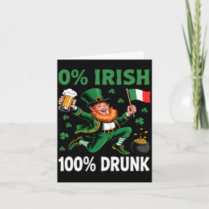 0% irisch 100% Vater lustiger St. Patrick's Day Tr Karte