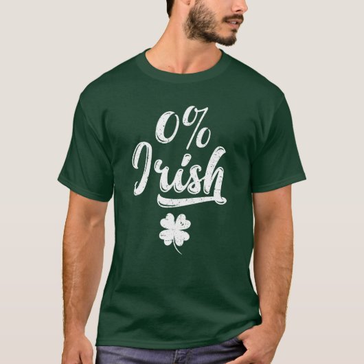 0% irischer St. Patrick T-Shirt (Vorderseite)