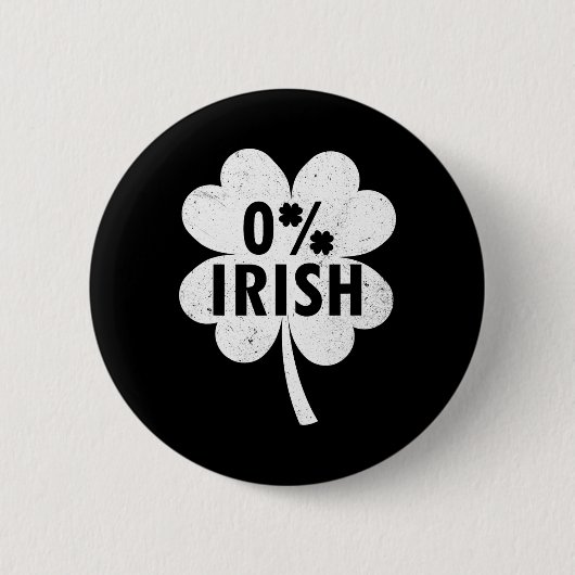 0% Irisches Kleeblatt Glücksbringer St Patricks Button (Vorderseite)