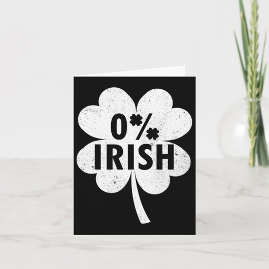 0 % irisches Kleeblatt Happy Go Lucky Charm St Pat Karte (Vorderseite)