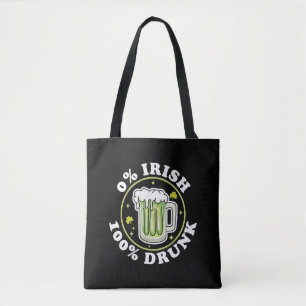 0 Irish 100 Betrunken Green Beer Funny St Patrick  Tasche