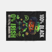 0% Irish 100% Black -funny St. Patricks Day Black Fleecedecke (Vorderseite (Horizontal))