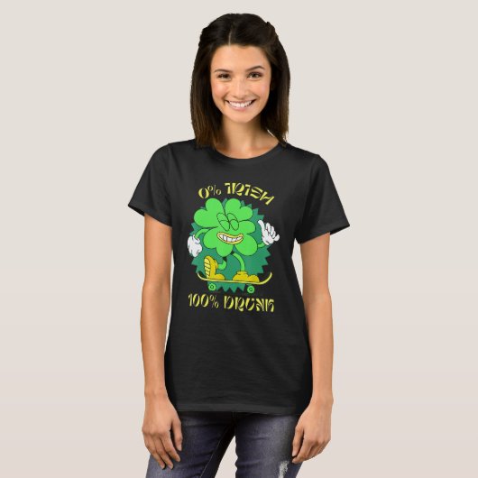 0 Irish 100 Drunk St Patrick's Day Green Drinking T-Shirt (Vorne ganz)