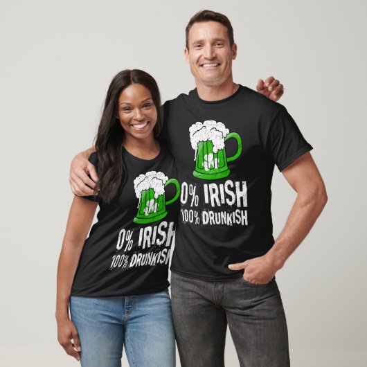 0 Irish 100 Drunkish Draft Beer Shamrock St Patric T-Shirt (Unisex)