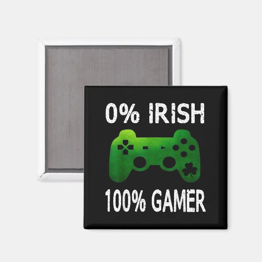 0% Irish 100% Gamer Funny St Patricks Day Video Ga Magnet (Vorderseite/Rückseite)