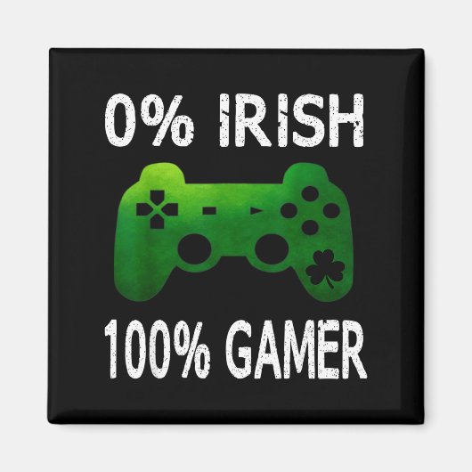 0% Irish 100% Gamer Funny St Patricks Day Video Ga Magnet (Vorne)