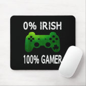 0% Irish 100% Gamer Funny St Patricks Day Video Ga Mousepad (Mit Mouse)