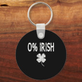0% Irish Funny St. Patrick's Day Shamrock Men Wome Schlüsselanhänger (Vorderseite)
