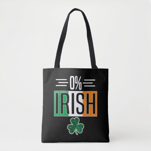 0 Irish St Patricks Day Irish Zero Percent Shmaroc Tasche (Vorderseite)