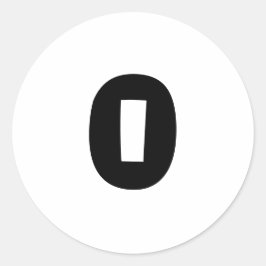 0 Kleine runde White Number Stickers von Janz