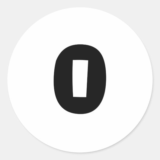 0 Kleine runde White Number Stickers von Janz (Vorderseite)
