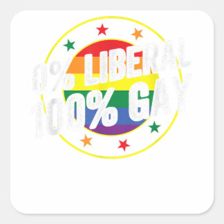0 Liberal 100 Gay LGBT Design für Konservative Quadratischer Aufkleber